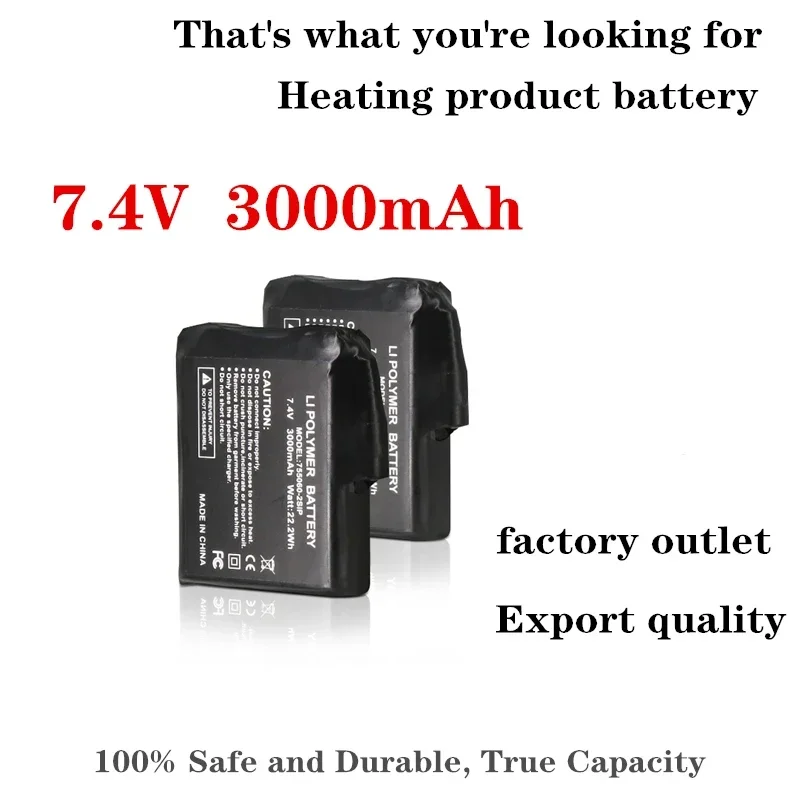 Heated Insole Rechargeable - Batería para guantes calefactables 7.4V 3000mAh