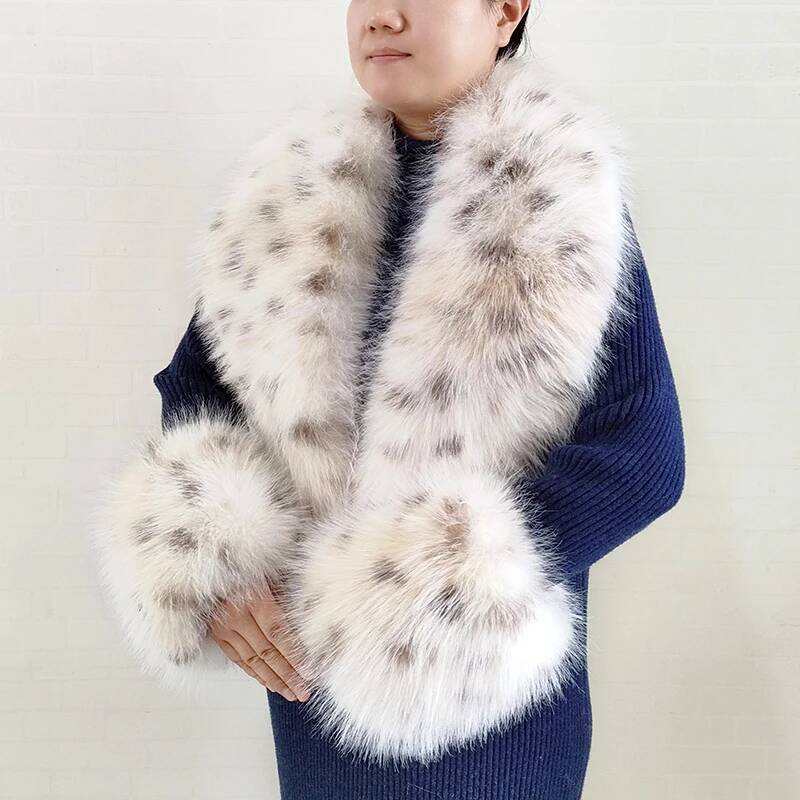 Winter Clothing Color - Bufanda grande de piel de zorro