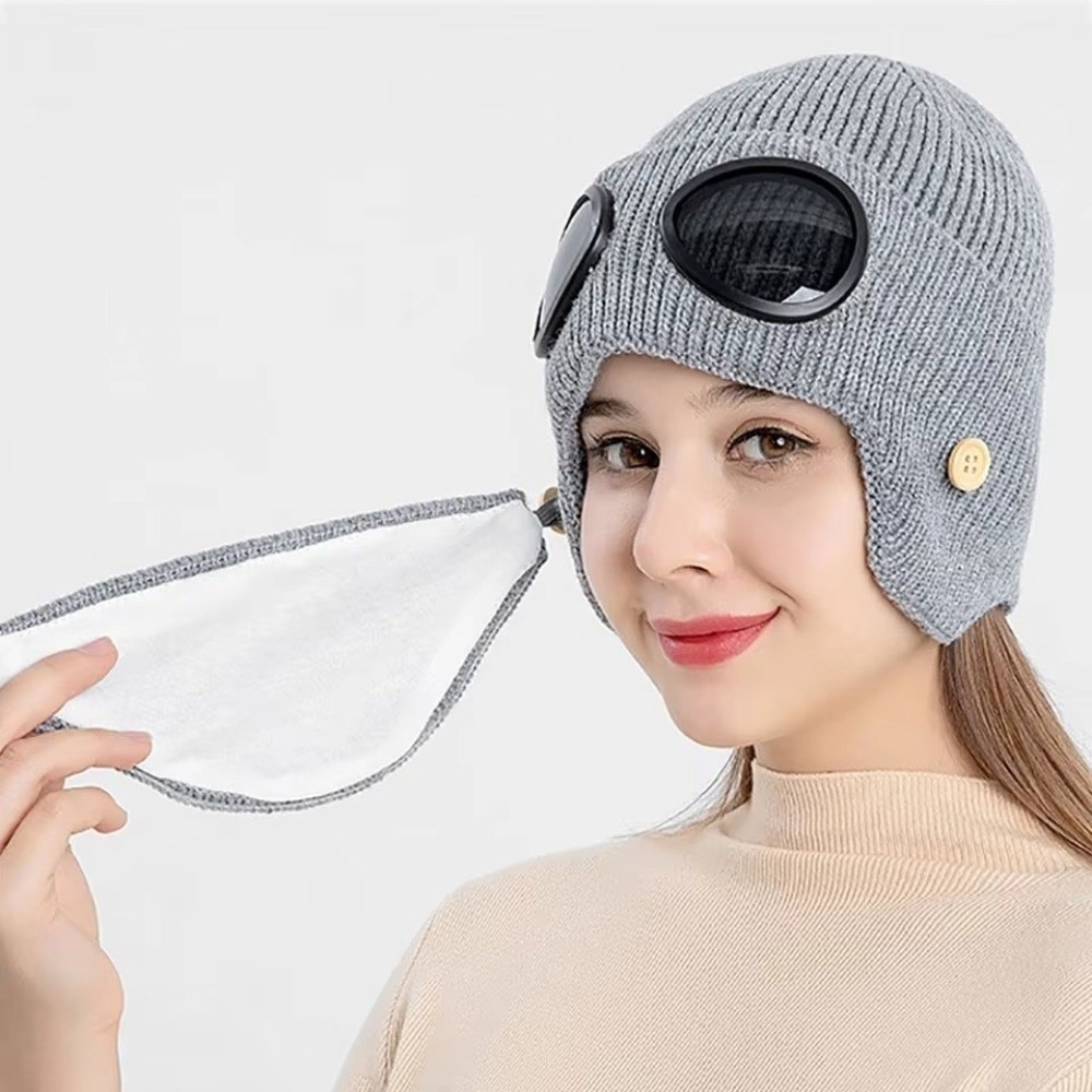 Winter Clothing Earmuffs - Gorro de lana cálido forrado de