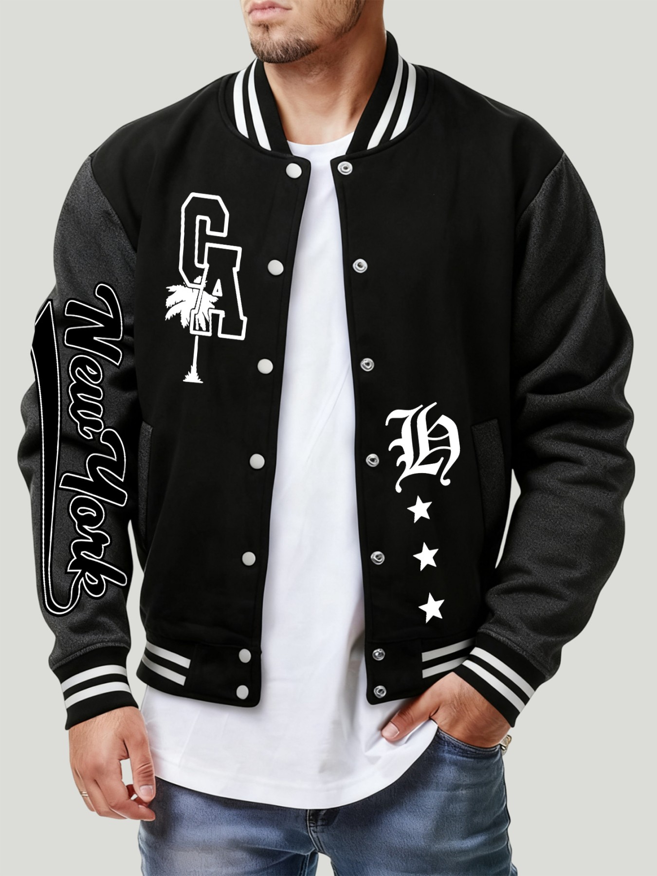 Winter Clothing New York - Chaqueta de béisbol con estampado de