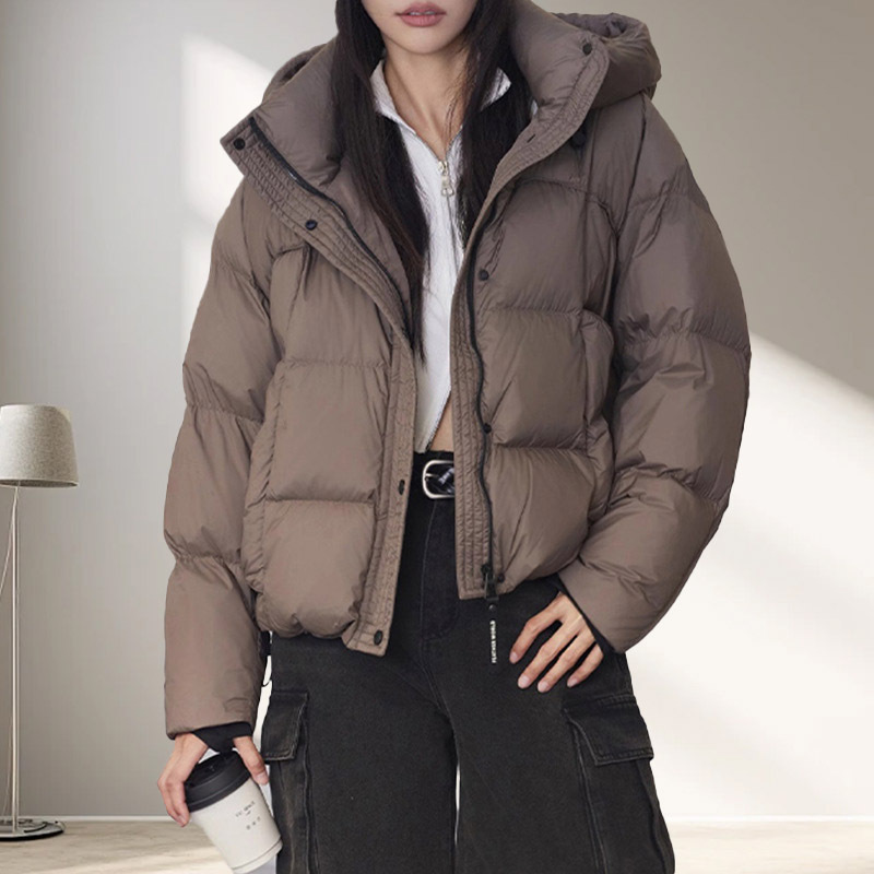 Puffer Jacket Women Down - Chaqueta corta de plumón de pato