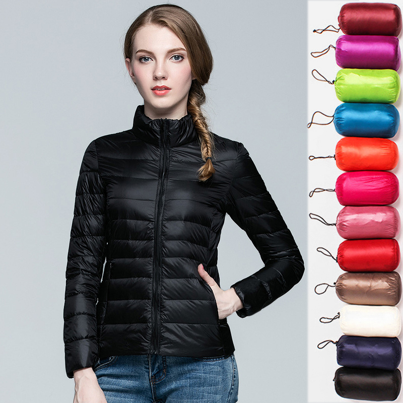 Puffer Jacket Women Down - Chaqueta acolchada corta para mujer, Parka