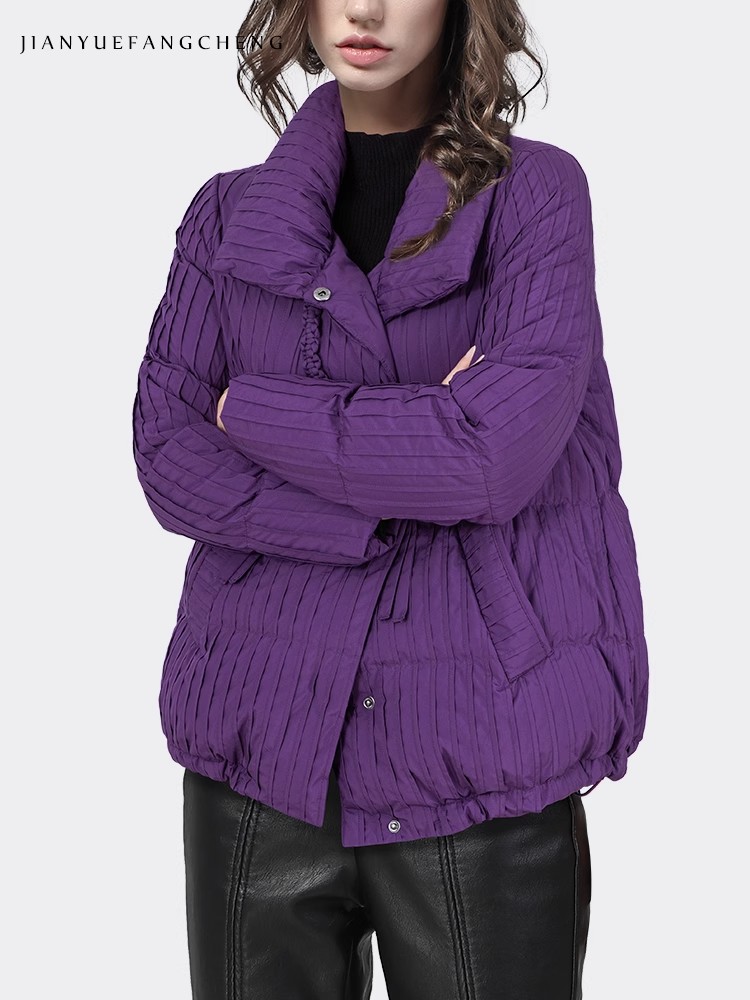 Chaqueta de plumón a rayas mor - Puffer Jacket Women Down reseña y precio