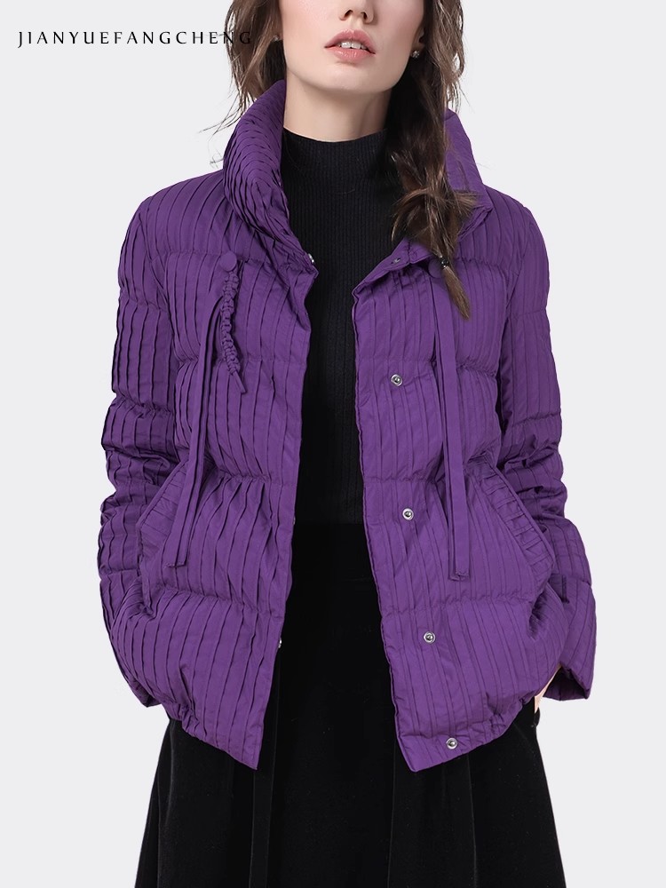 Chaqueta de plumón a rayas mor - Puffer Jacket Women Down reseña y precio
