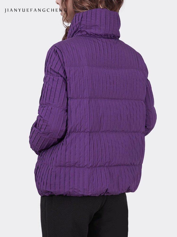 Chaqueta de plumón a rayas mor - Puffer Jacket Women Down reseña y precio