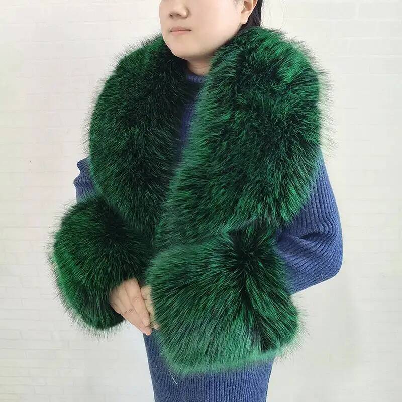 Bufanda grande de piel de zorr - Winter Clothing Color reseña y precio
