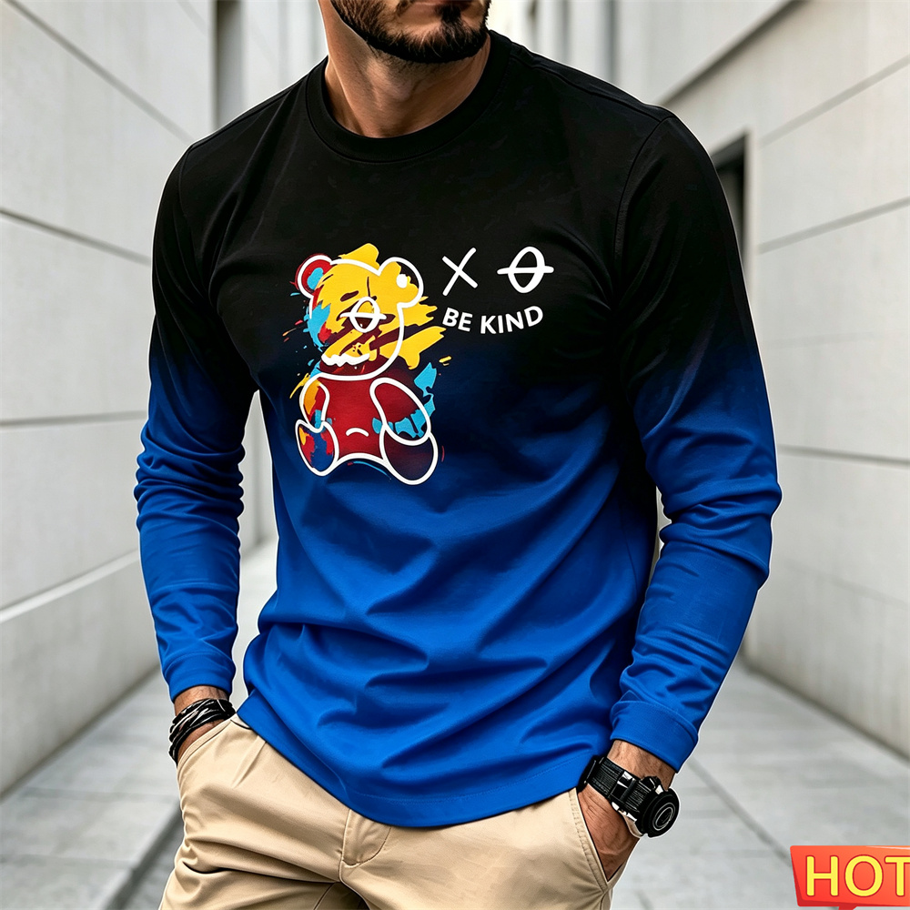Camiseta informal de manga lar - Winter Clothing For reseña y precio