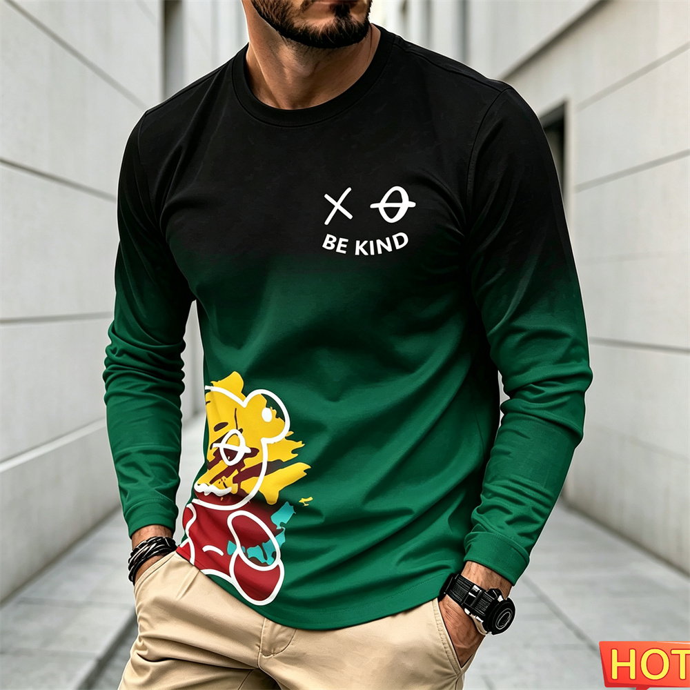 Camiseta informal de manga lar - Winter Clothing For reseña y precio