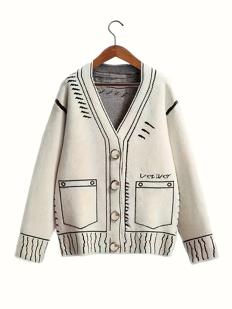 Cárdigan con botones de talla  - Winter Clothing Line reseña y precio