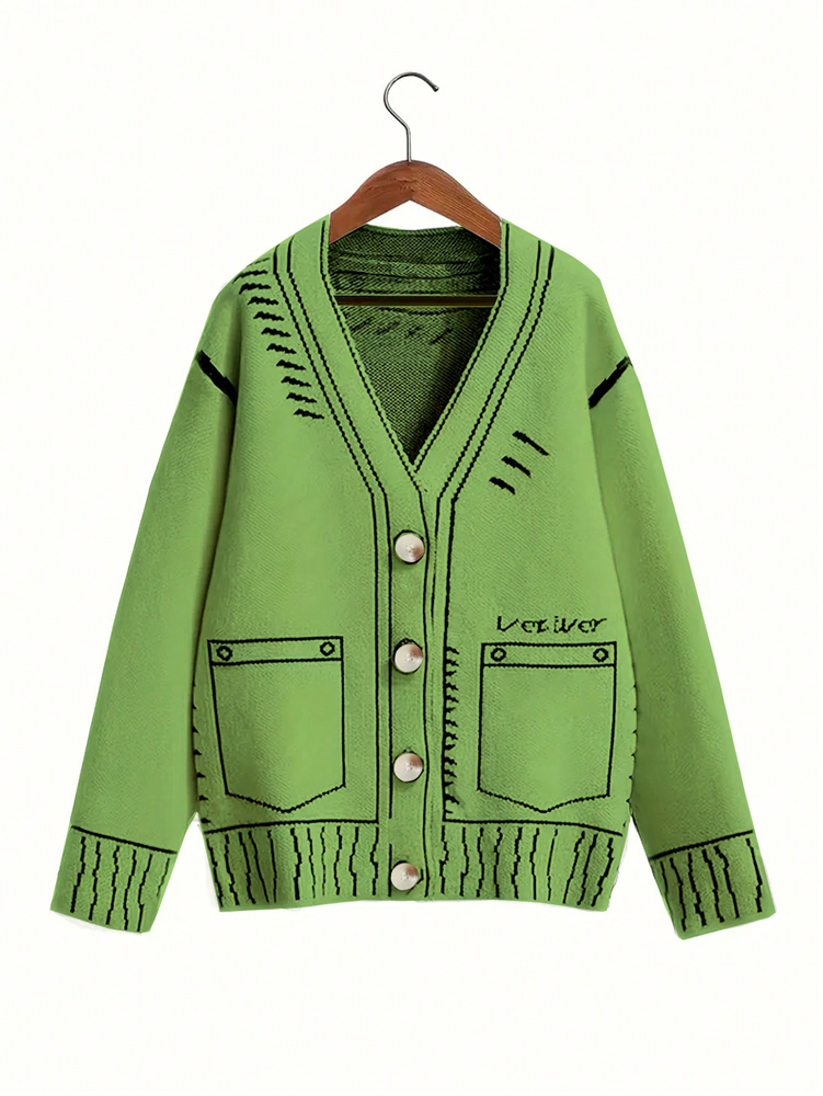 Cárdigan con botones de talla  - Winter Clothing Line reseña y precio