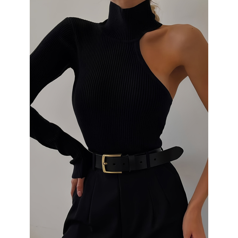 Body de punto acanalado asimét - Winter Clothing For Women reseña y precio