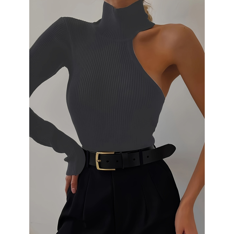 Body de punto acanalado asimét - Winter Clothing For Women reseña y precio