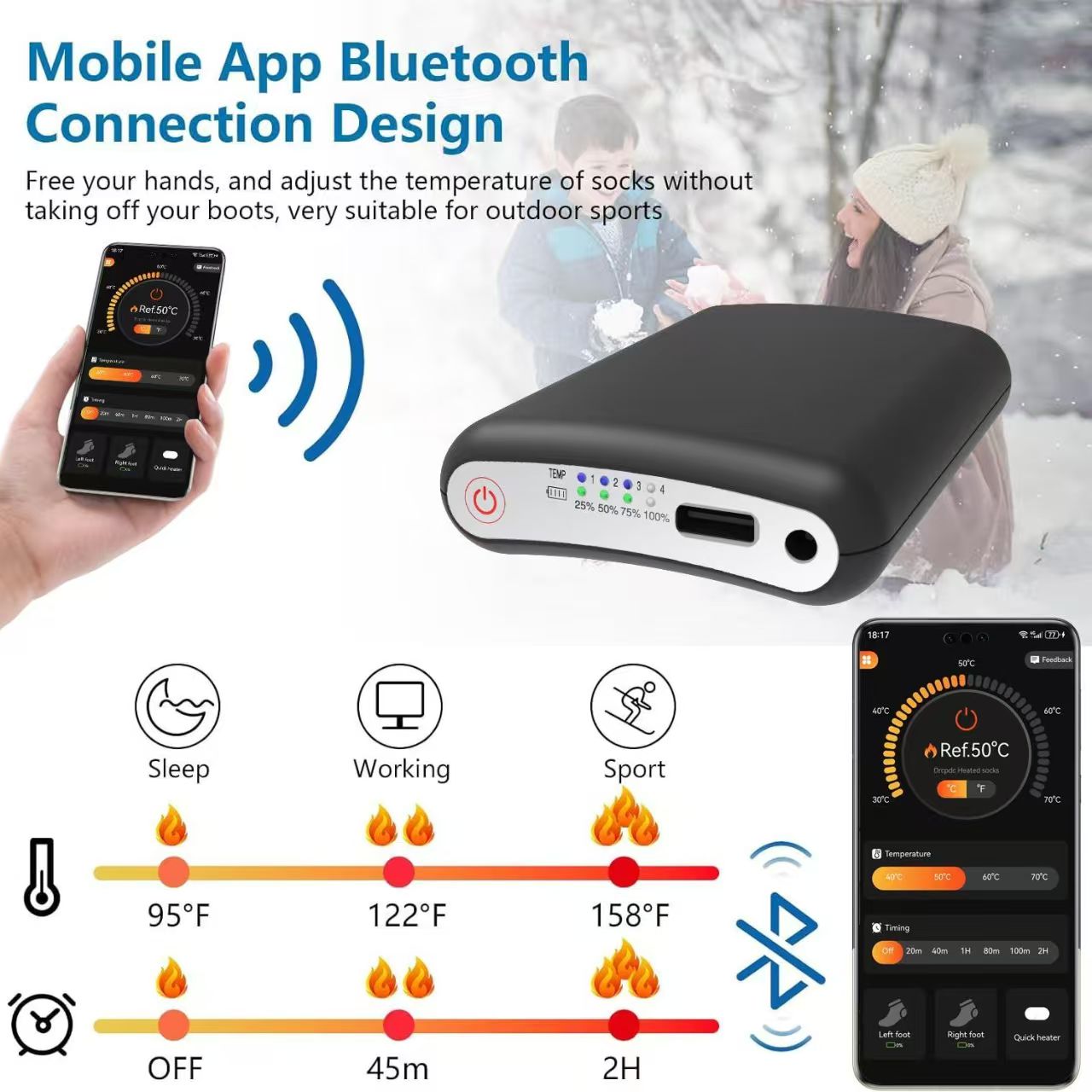 Batería Duradera de 5000 mAh y - Heated Insole Rechargeable reseña y precio